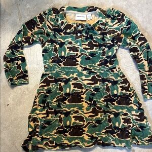 Mini Rodini Green and Brown Patterned CAMO dress